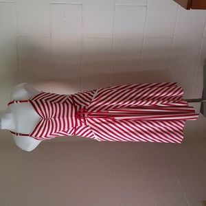 Red and White Striped Sundress with Pockets Size 4